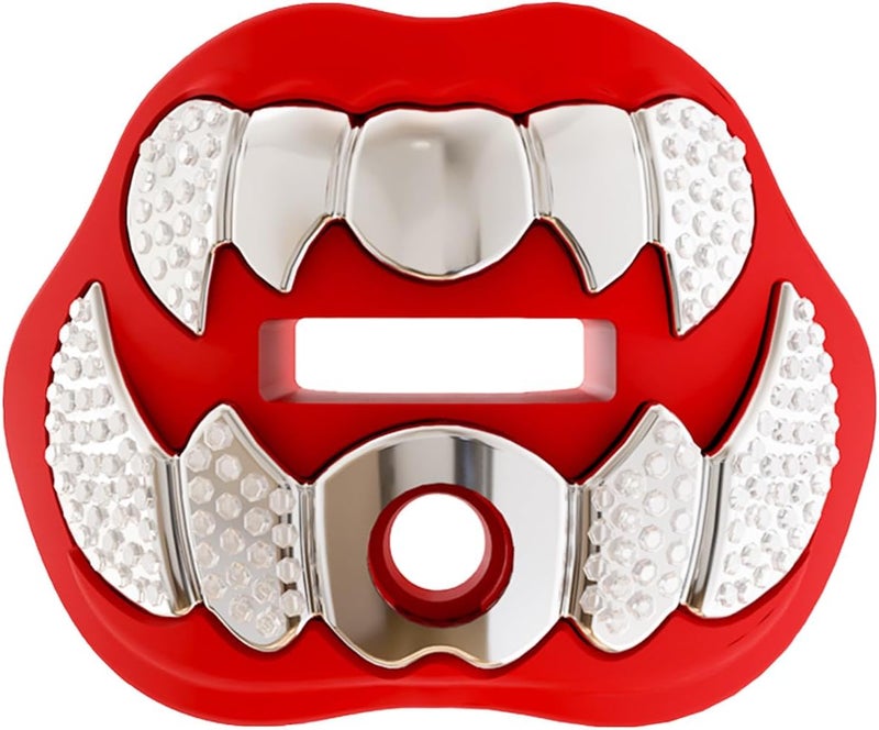 LeCool Football Mouth Guard with Connected Strap- 3D Beast Chrome Adult and Youth Mouth Guard-Mouth Piece for Sports for Maximum Air Flow and Teeth Protection - Image 1
